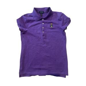 Beautiful Polo Ralph Lauren Polo‎ Shirt Girls Kids Short Sleeve Bear Purple Polo